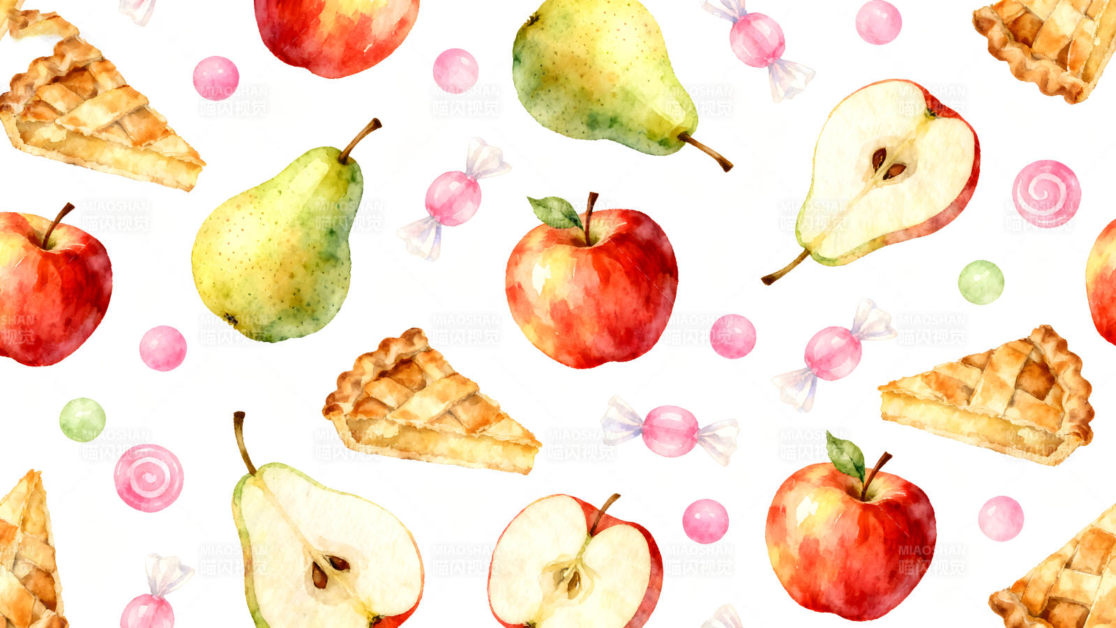 秋季水果甜点图案-图片