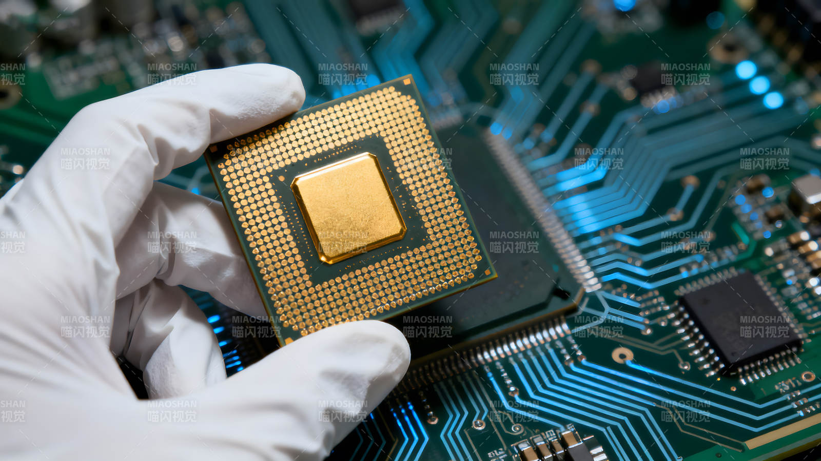 CPU芯片与电路板-图片
