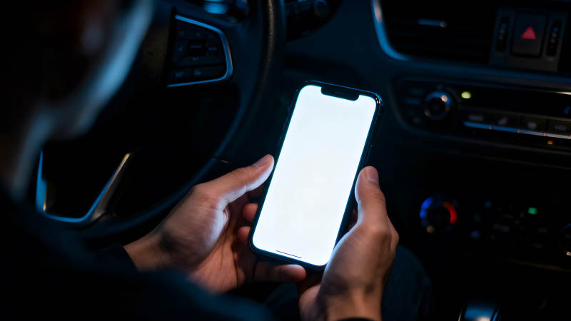 車內用手機黑暗環境圖片