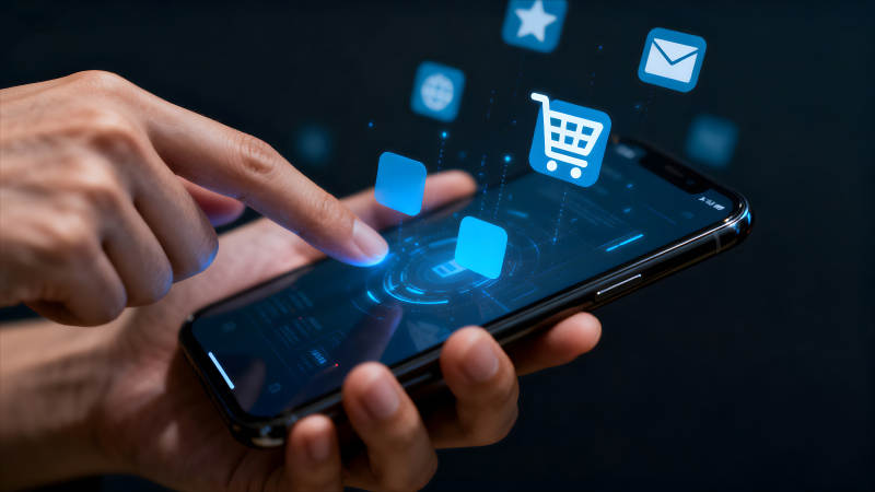 手机购物电商概念图-图片