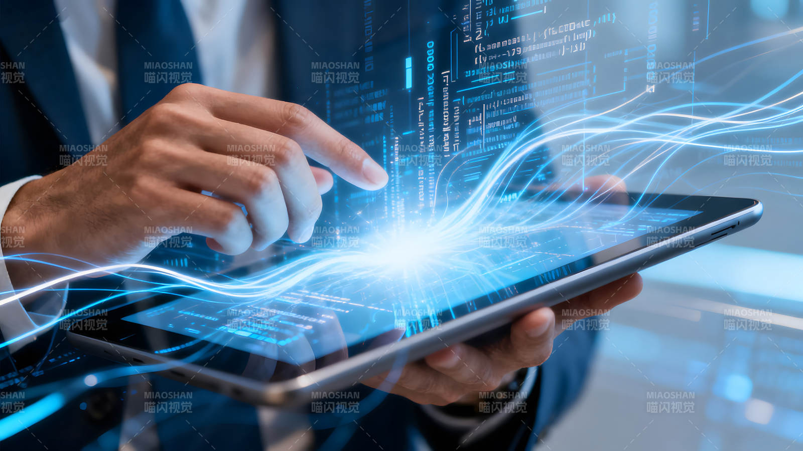 科技與數據的交互界面圖片