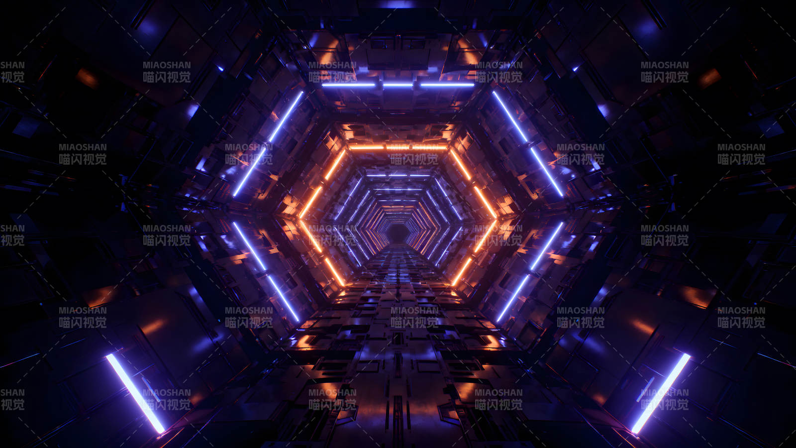 科幻隧道燈光效果炫酷-圖片