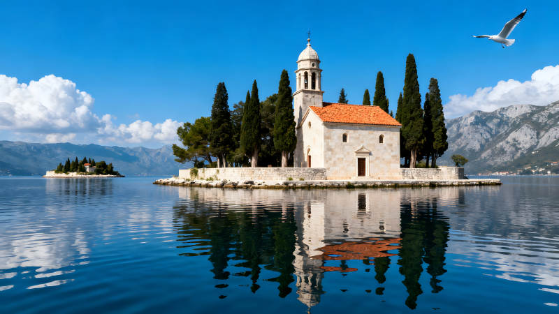 海中教堂風景優(yōu)美-圖片