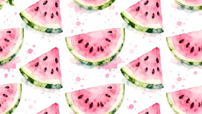 水彩西瓜图案背景清新图片