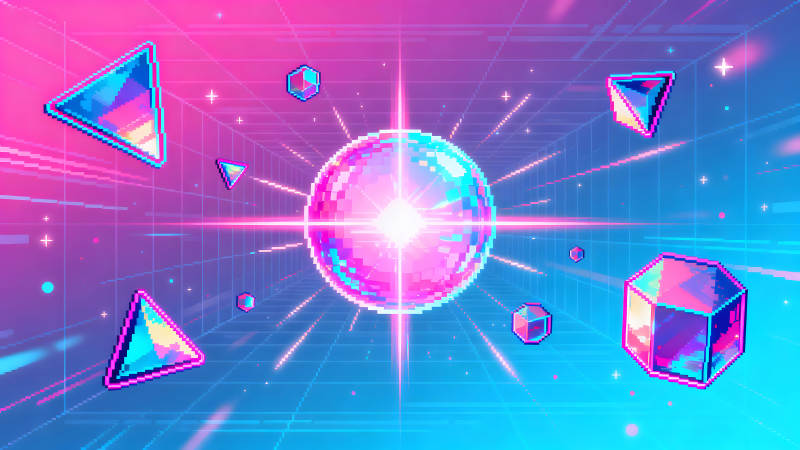 像素风几何抽象光影-图片