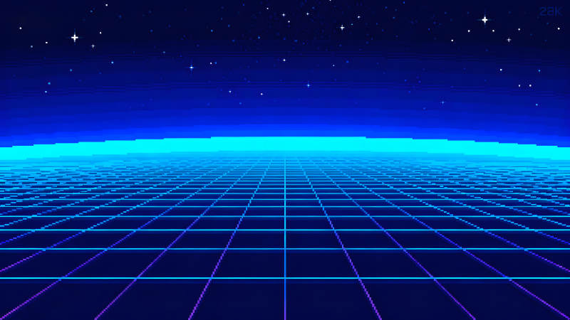 像素復古風格夜空景象-圖片