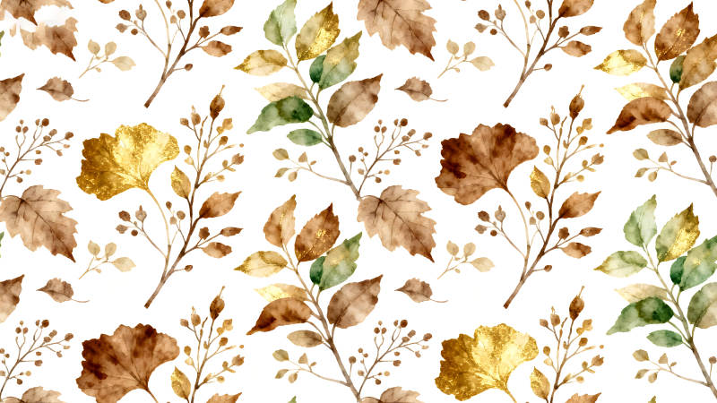 秋日落叶图案优雅唯美风-图片