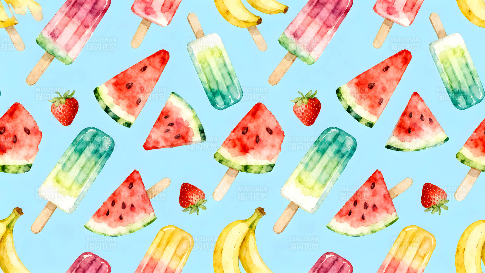 夏日水果冰淇淋图案图片