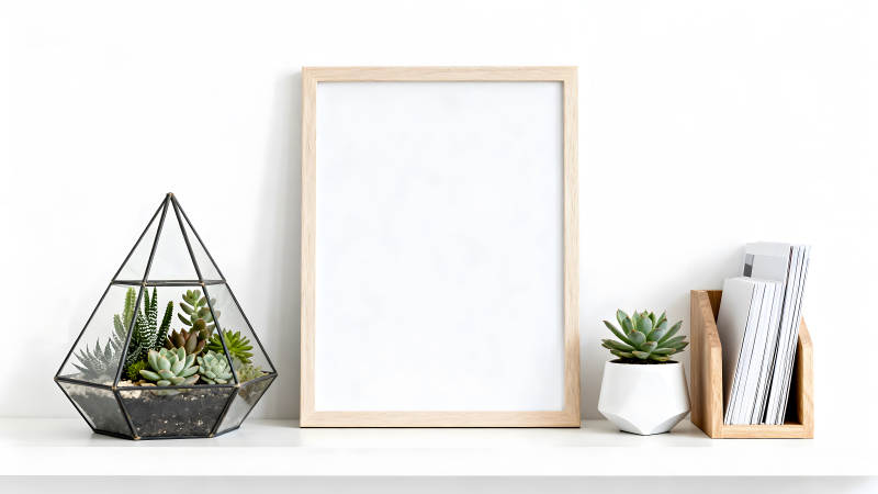 简约风格的桌面摆设充满生机与质感图片