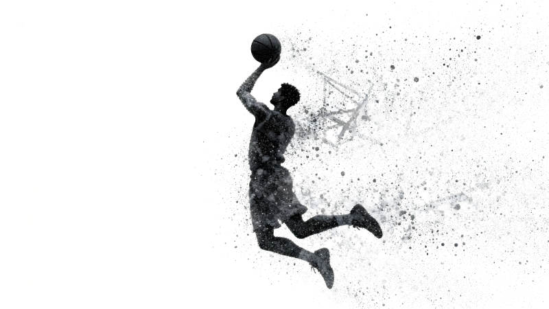 篮球运动员投篮的艺术效果-图片