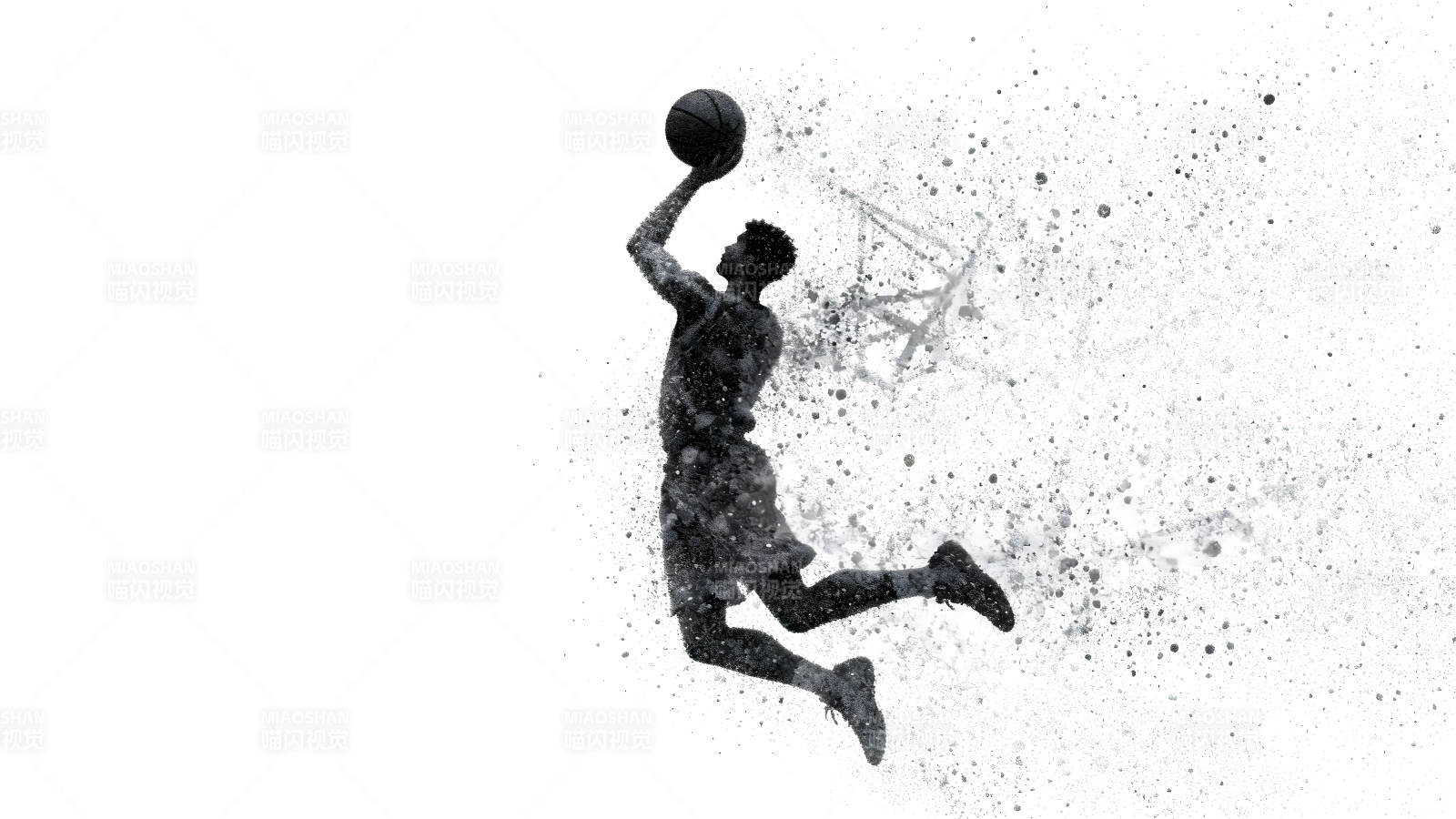 篮球运动员投篮的艺术效果-图片