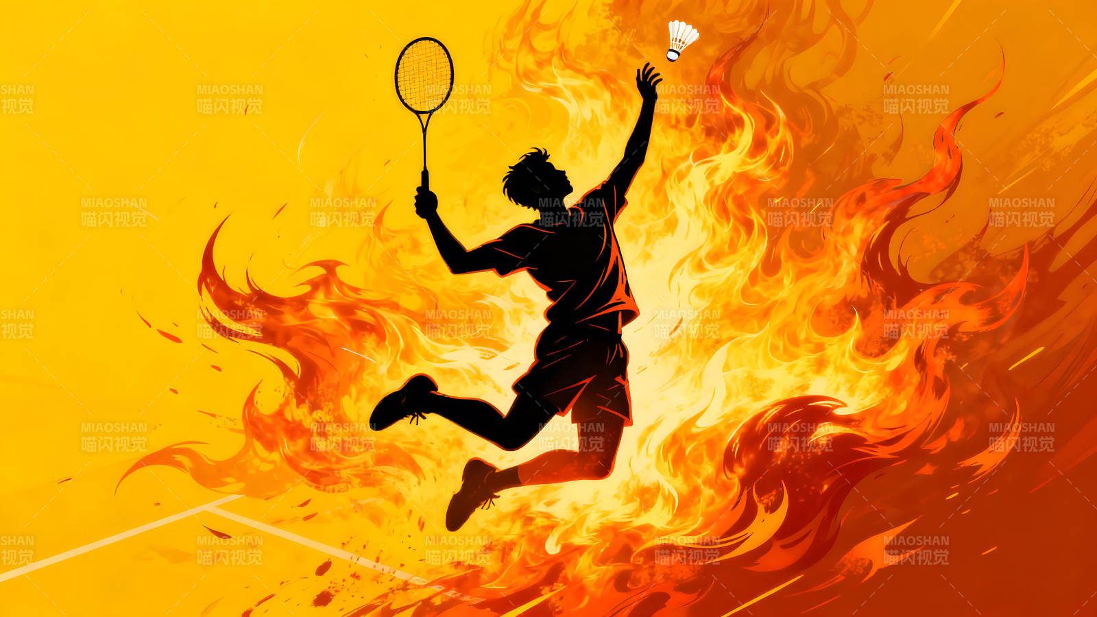 羽毛球運動員爆發(fā)-圖片