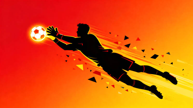 守门员扑救足球的动态图-图片