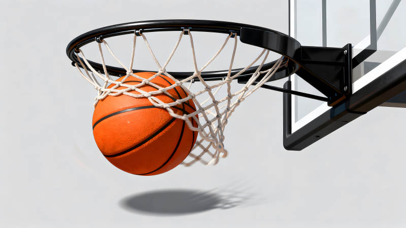 篮球入网瞬间清晰特写-图片