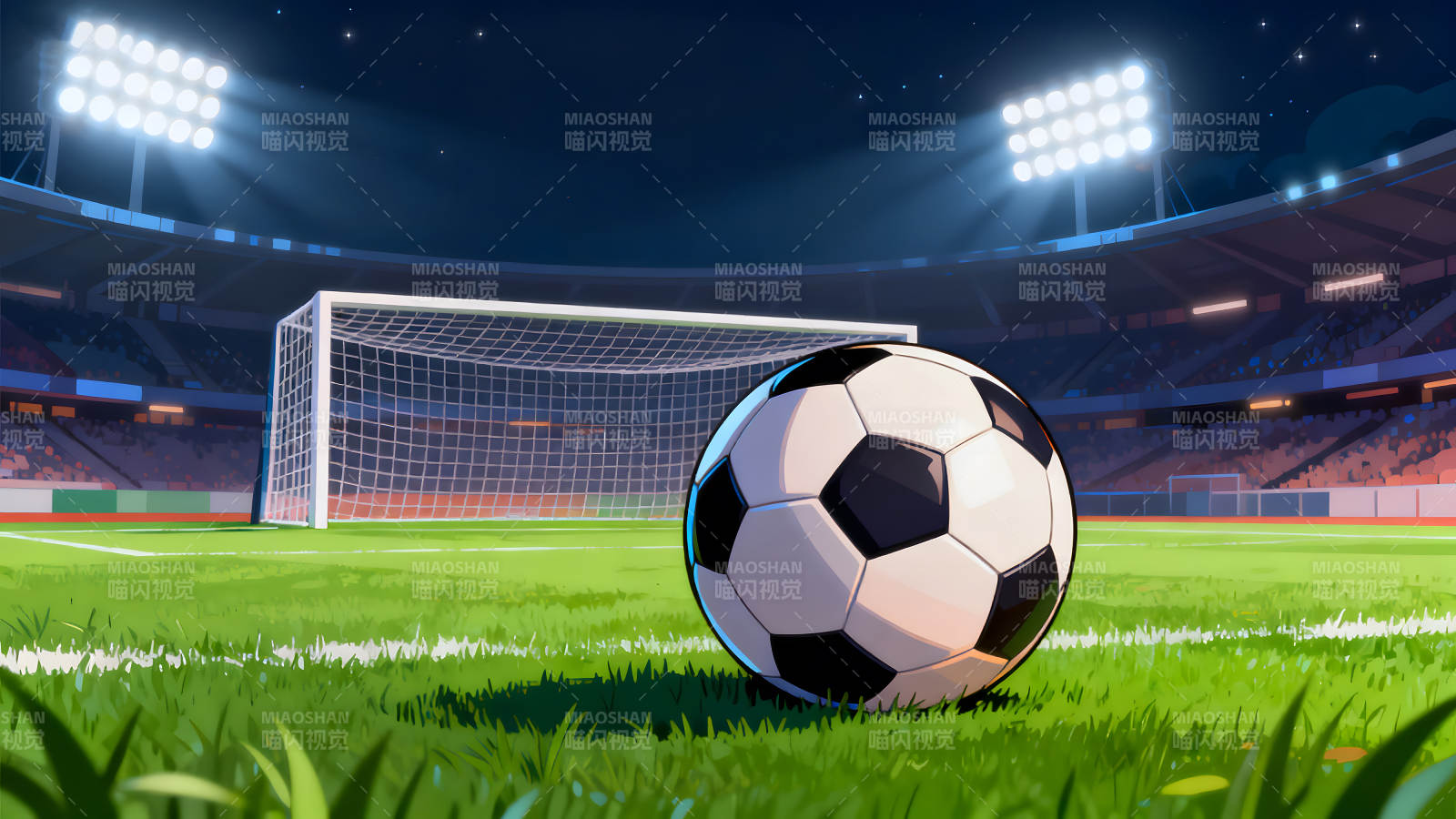 足球场夜景球场灯光足球图片