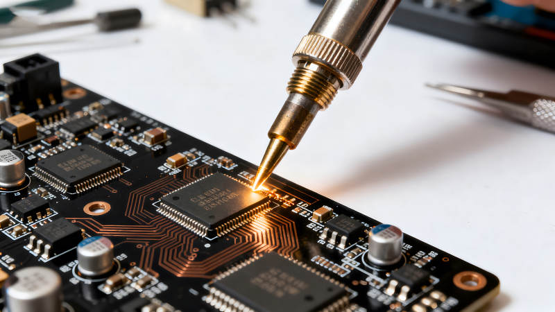 電路板焊接特寫畫面圖片