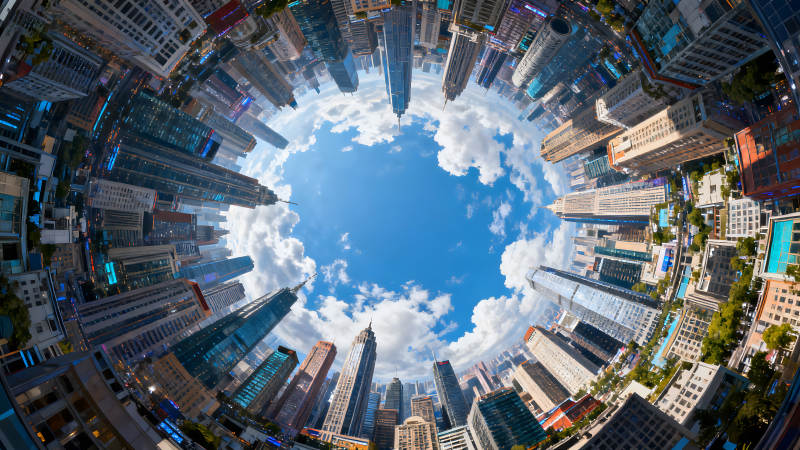 城市天空俯瞰奇觀-圖片