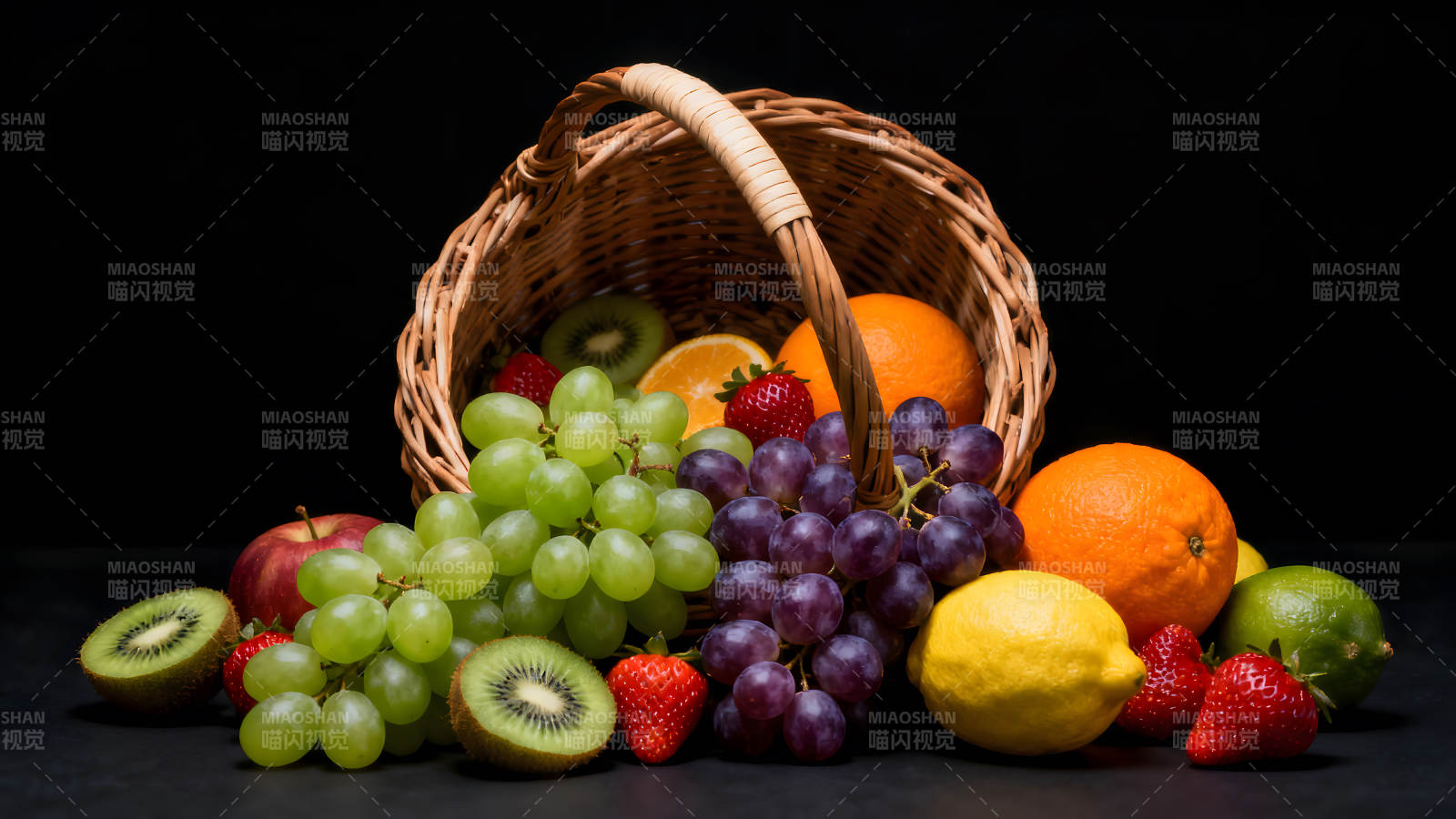 籃子里的水果擺放展示圖片