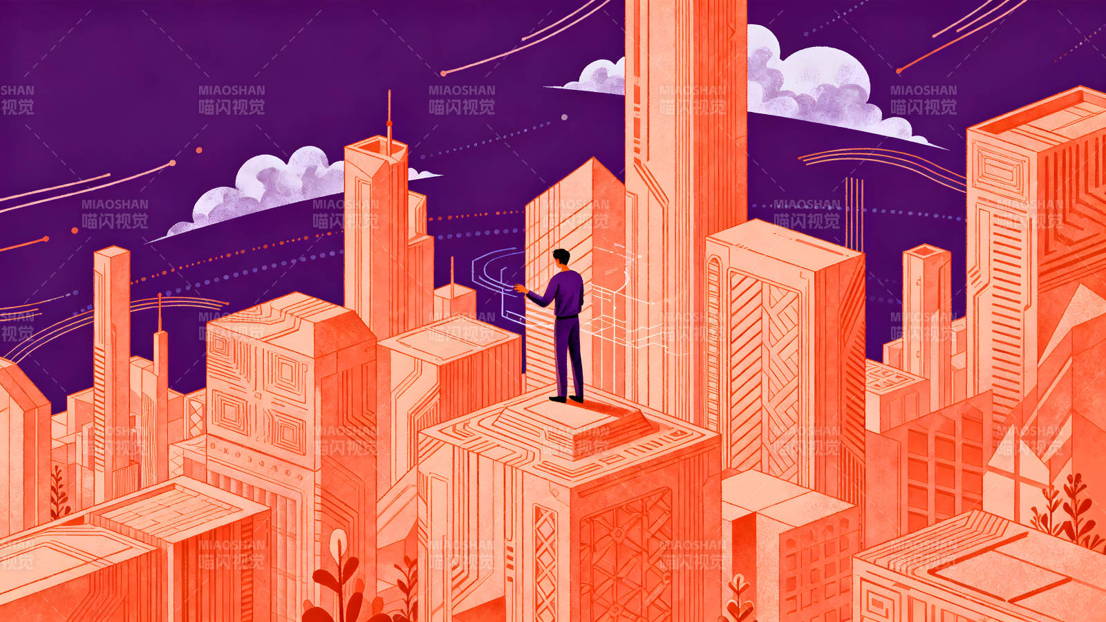 城市规划者在建筑之上眺望未来-图片