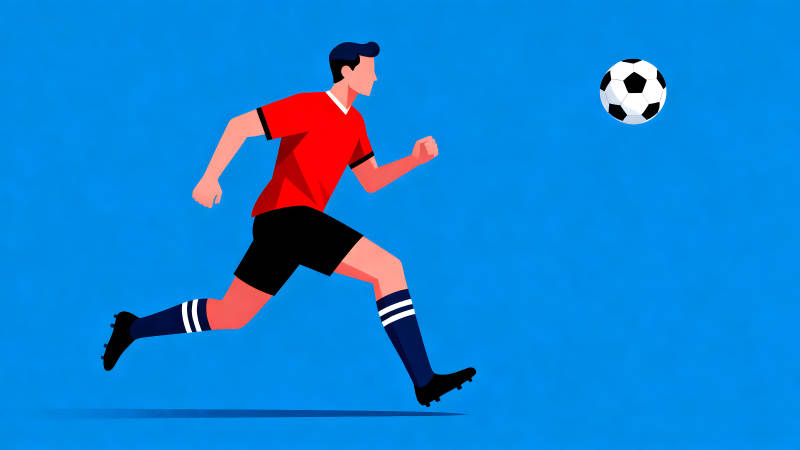 足球運動員追逐足球的場景-圖片