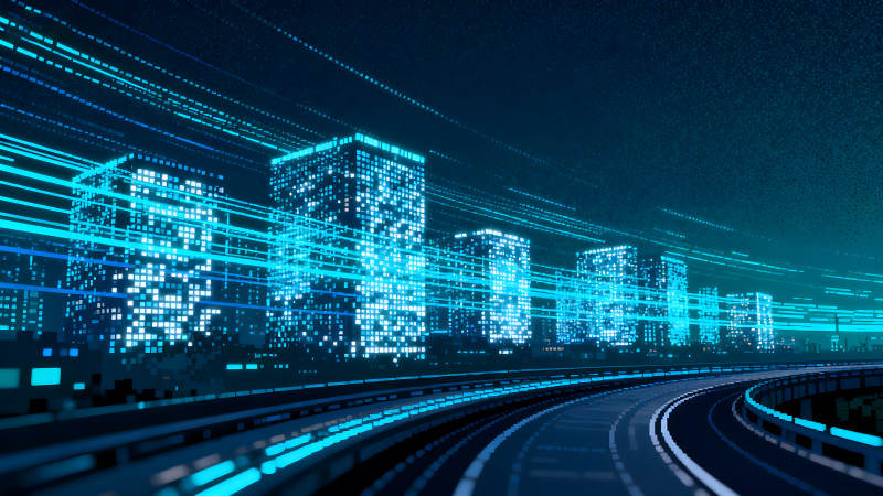 未来城市景象数字世界-图片