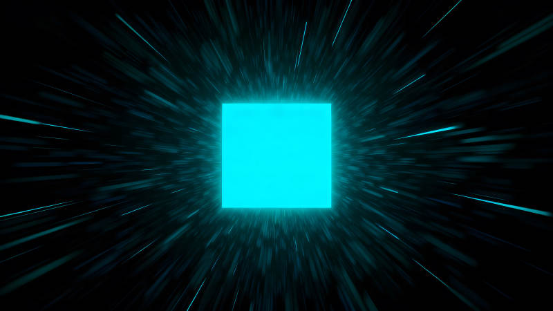 蓝色方块星空发射光线-图片