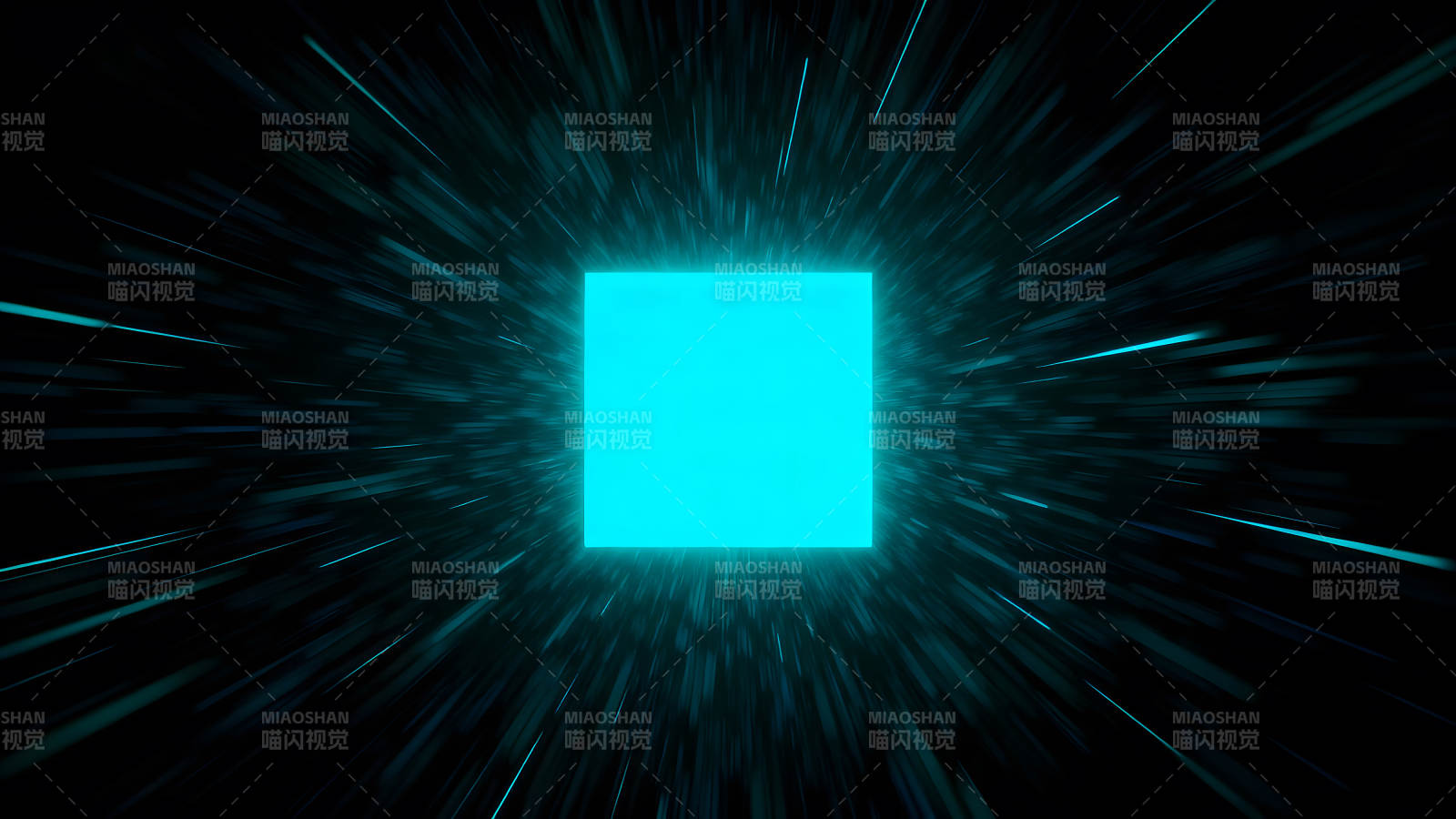 蓝色方块星空发射光线-图片