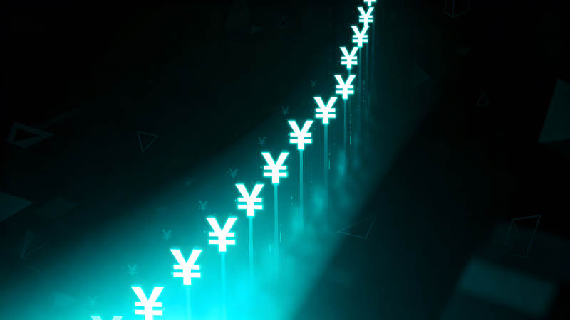 日元符号上升趋势图-图片