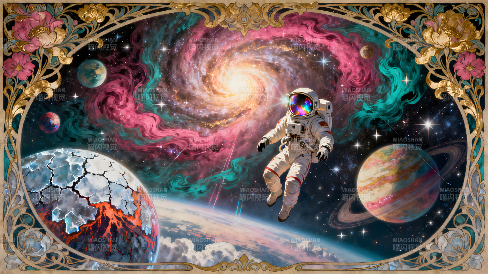 宇航員探索宇宙奇觀圖片