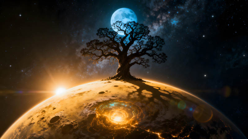 宇宙树行星之夜-图片