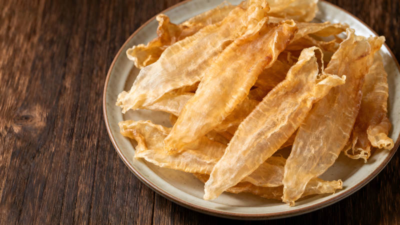 盘中鱼胶美食特写-图片