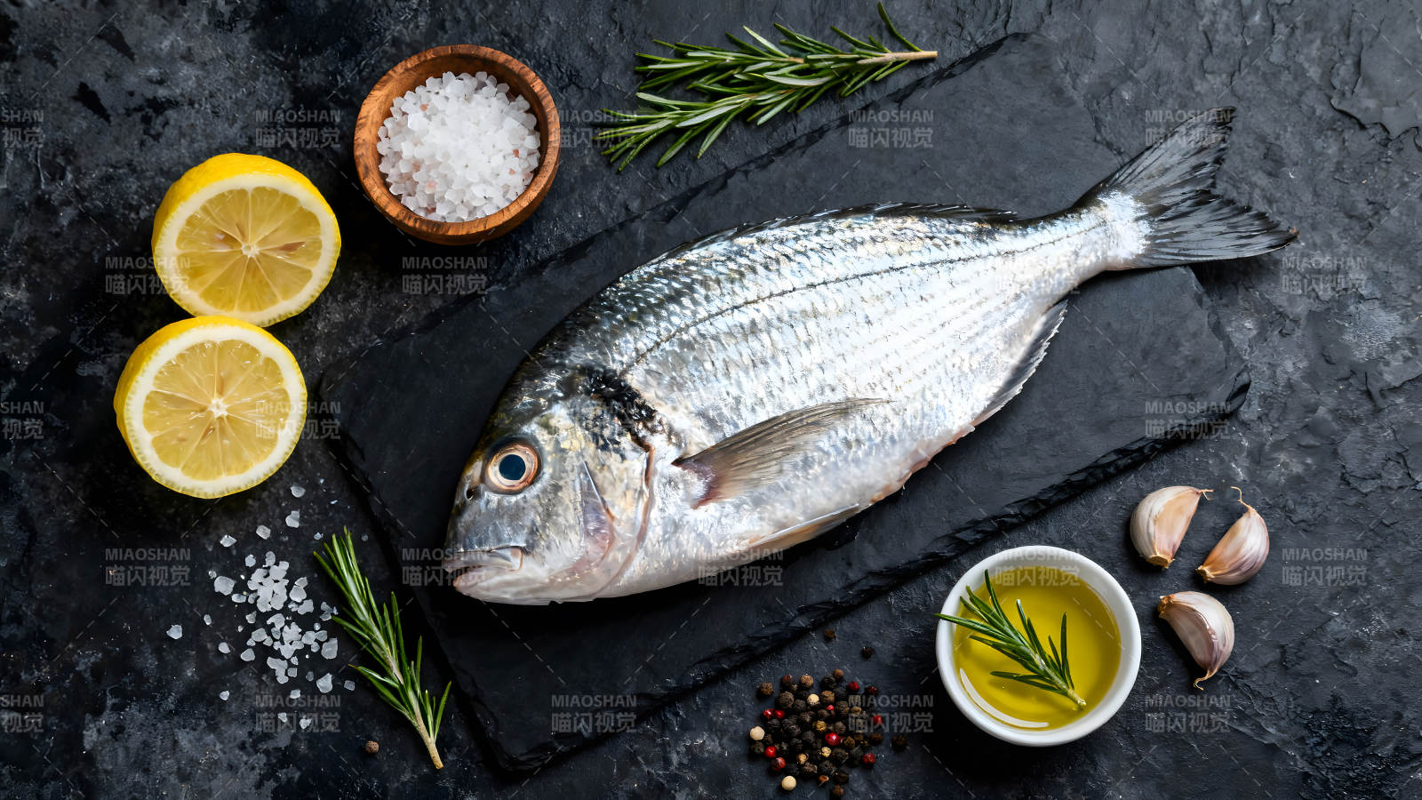 海鲜食材的烹饪组合-图片