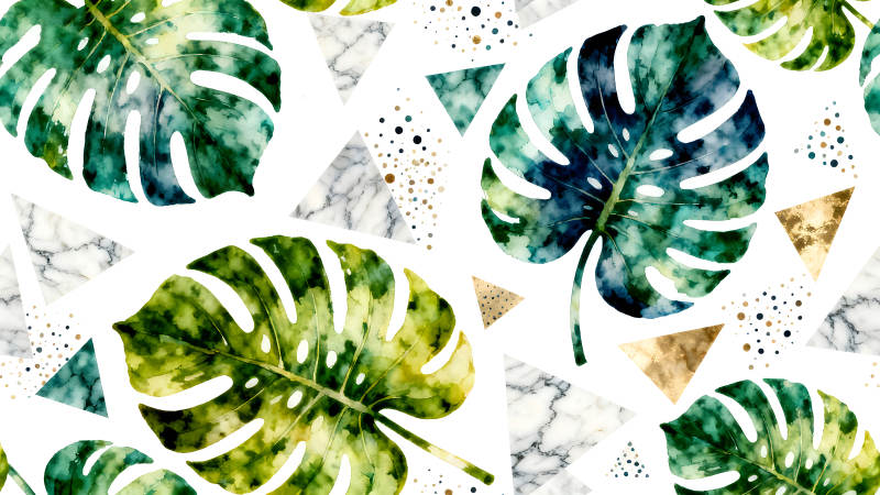 热带雨林叶片几何图形-图片