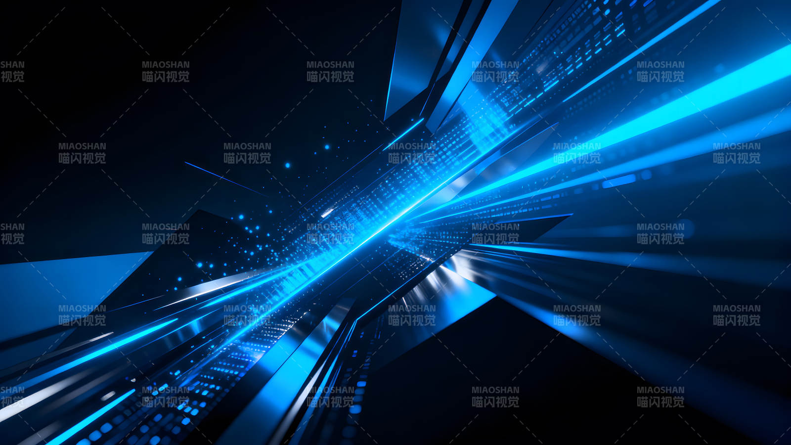 蓝色科技感抽象图案-图片