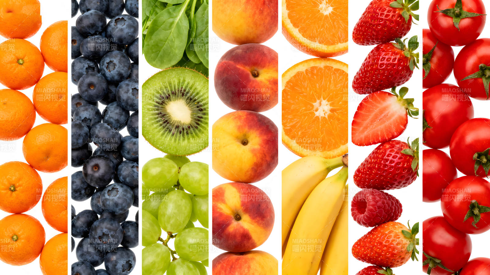 各种新鲜水果的拼图-图片