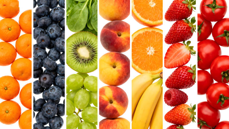 各种新鲜水果的拼图-图片