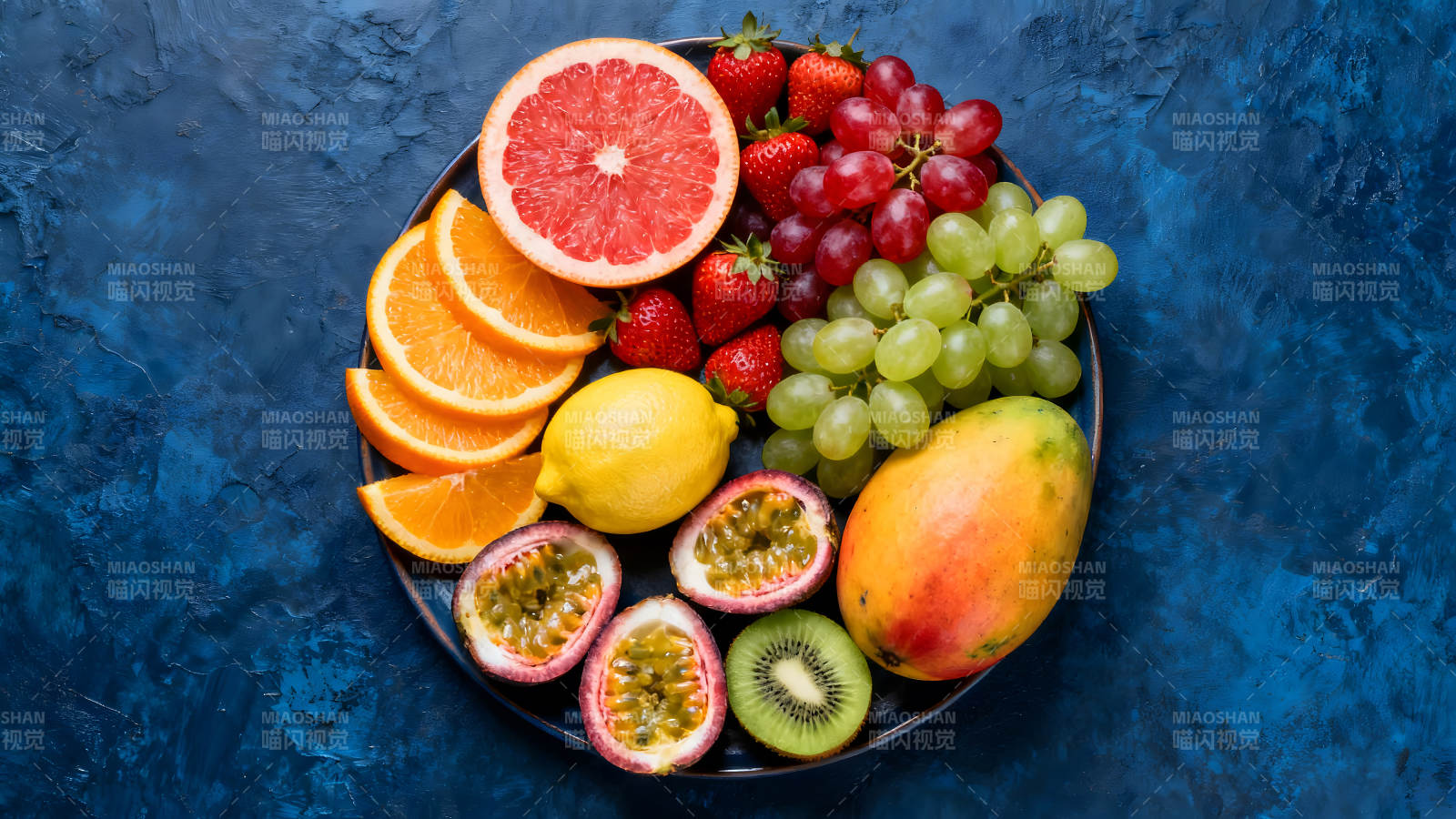 水果拼盘鲜艳色彩清新美味-图片