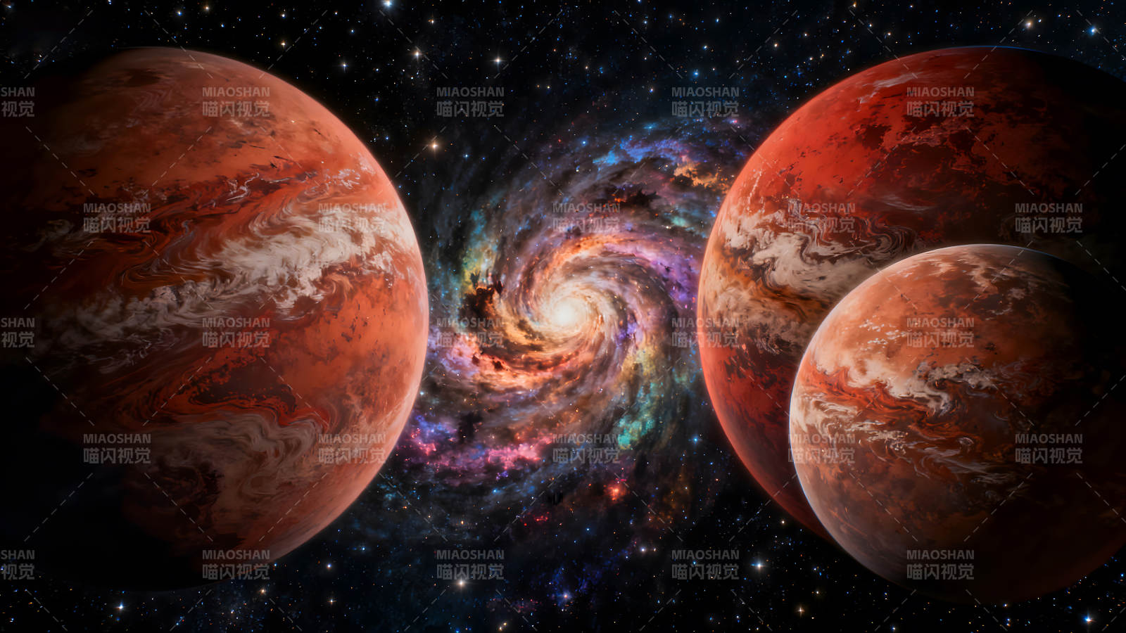 宇宙行星与星云的壮丽景象-图片