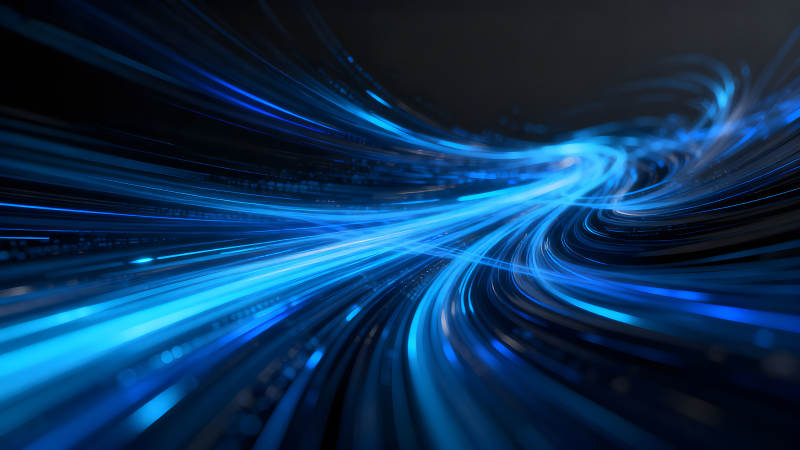 蓝光流动抽象视觉-图片