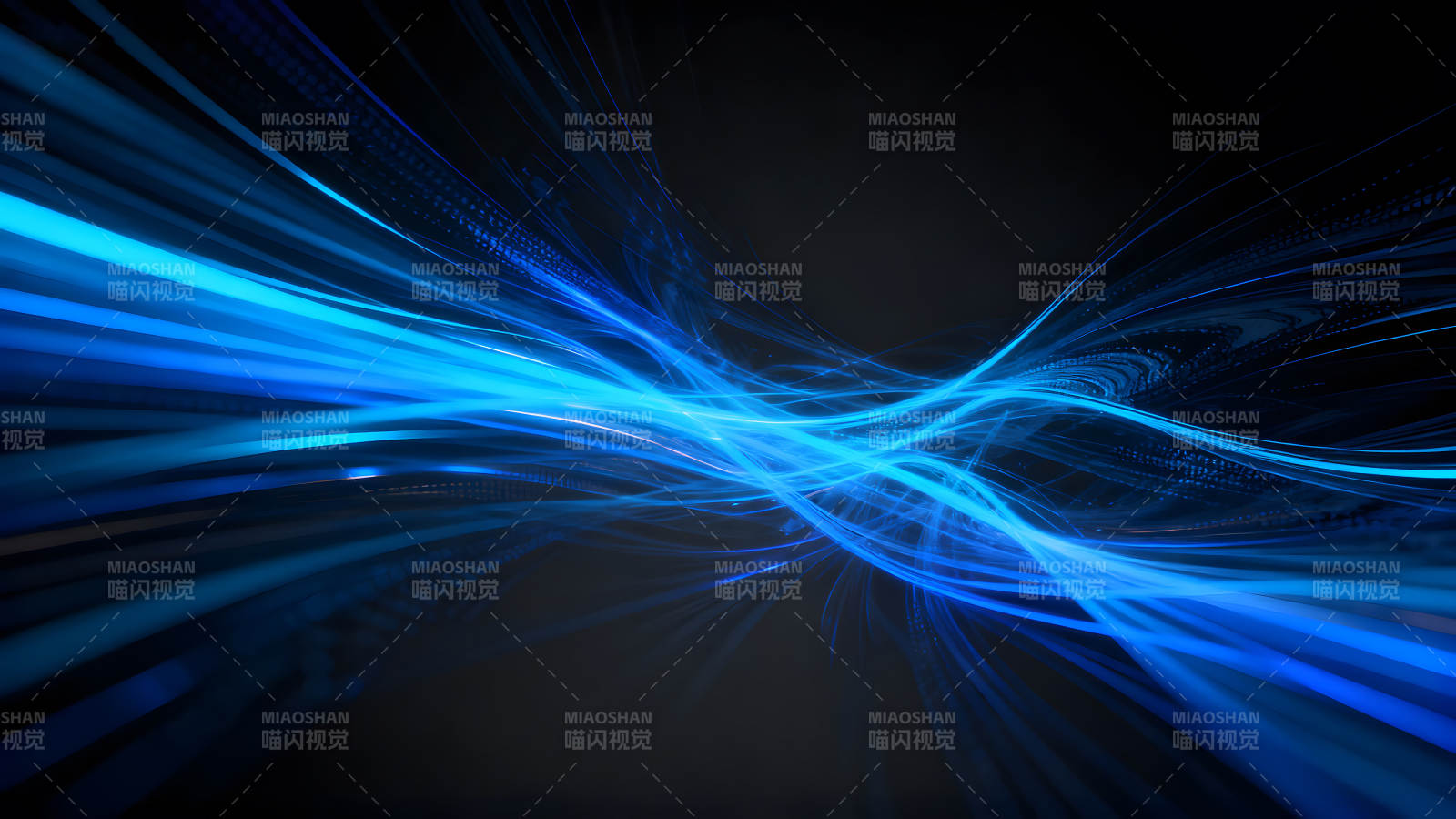 蓝色光束流动抽象艺术图片