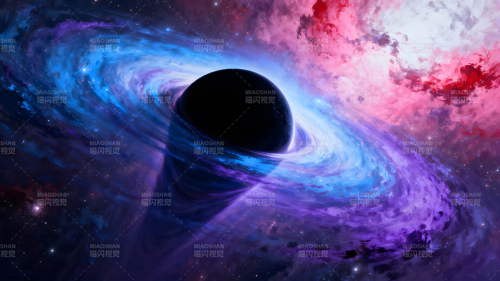 黑洞吞噬星云宇宙奇观景象-图片