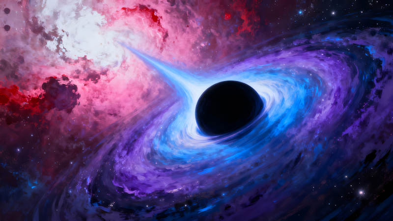 黑洞吞噬星云宇宙奇觀-圖片