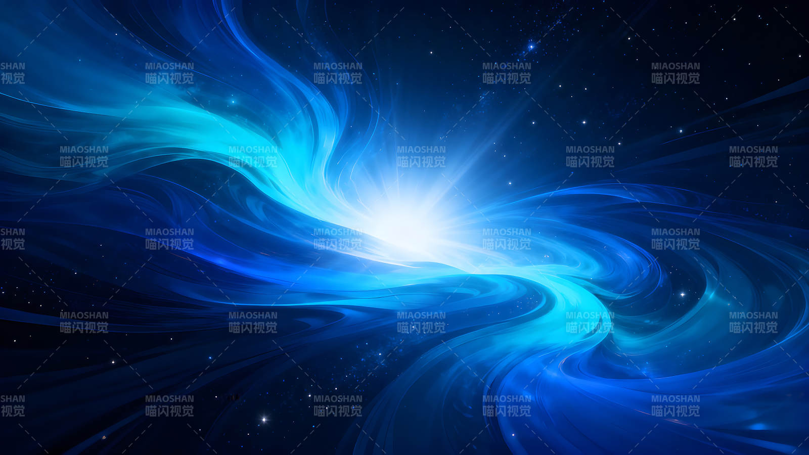 宇宙星云绚丽蓝光背景-图片