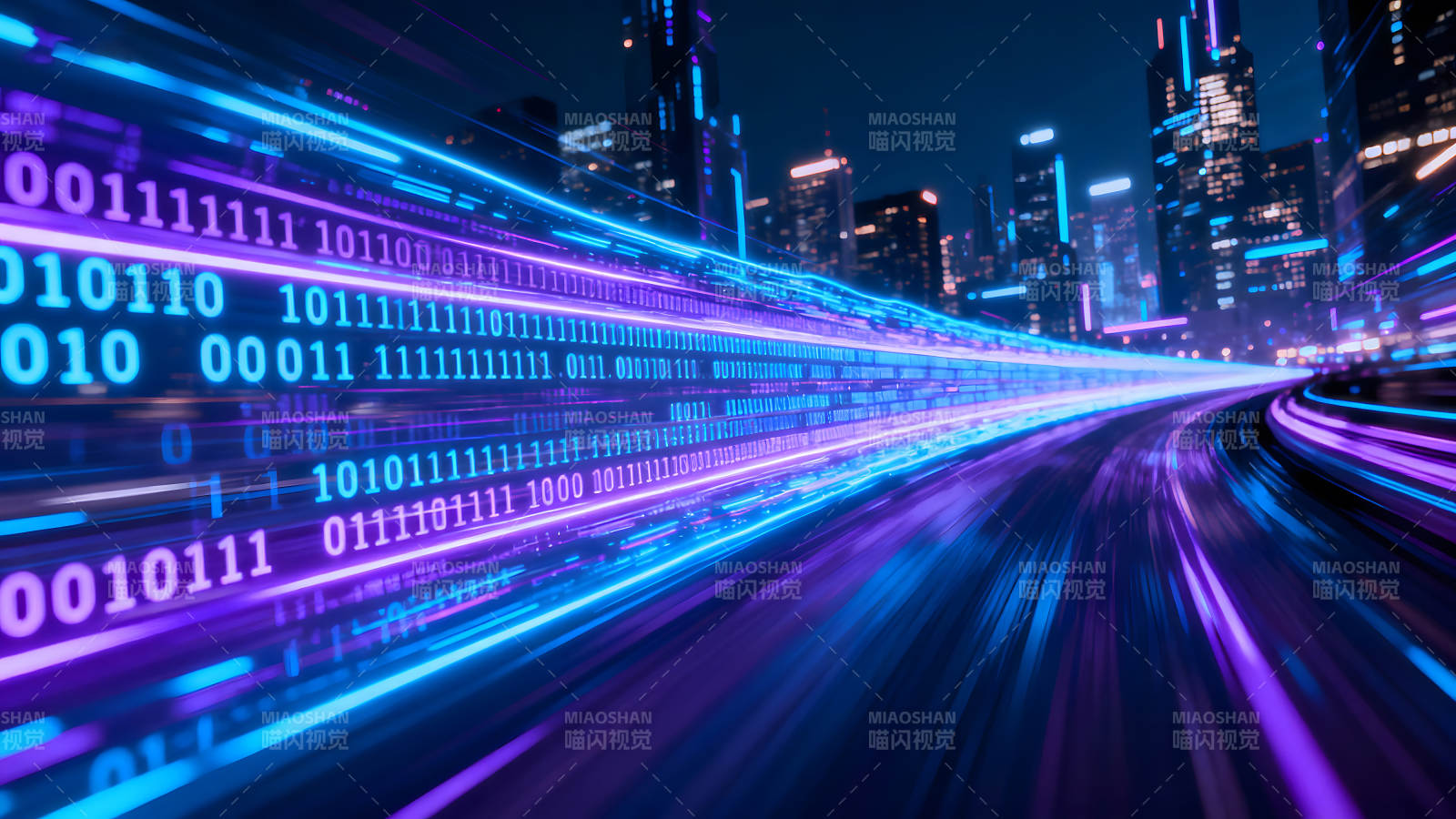 赛博朋克城市数据流-图片