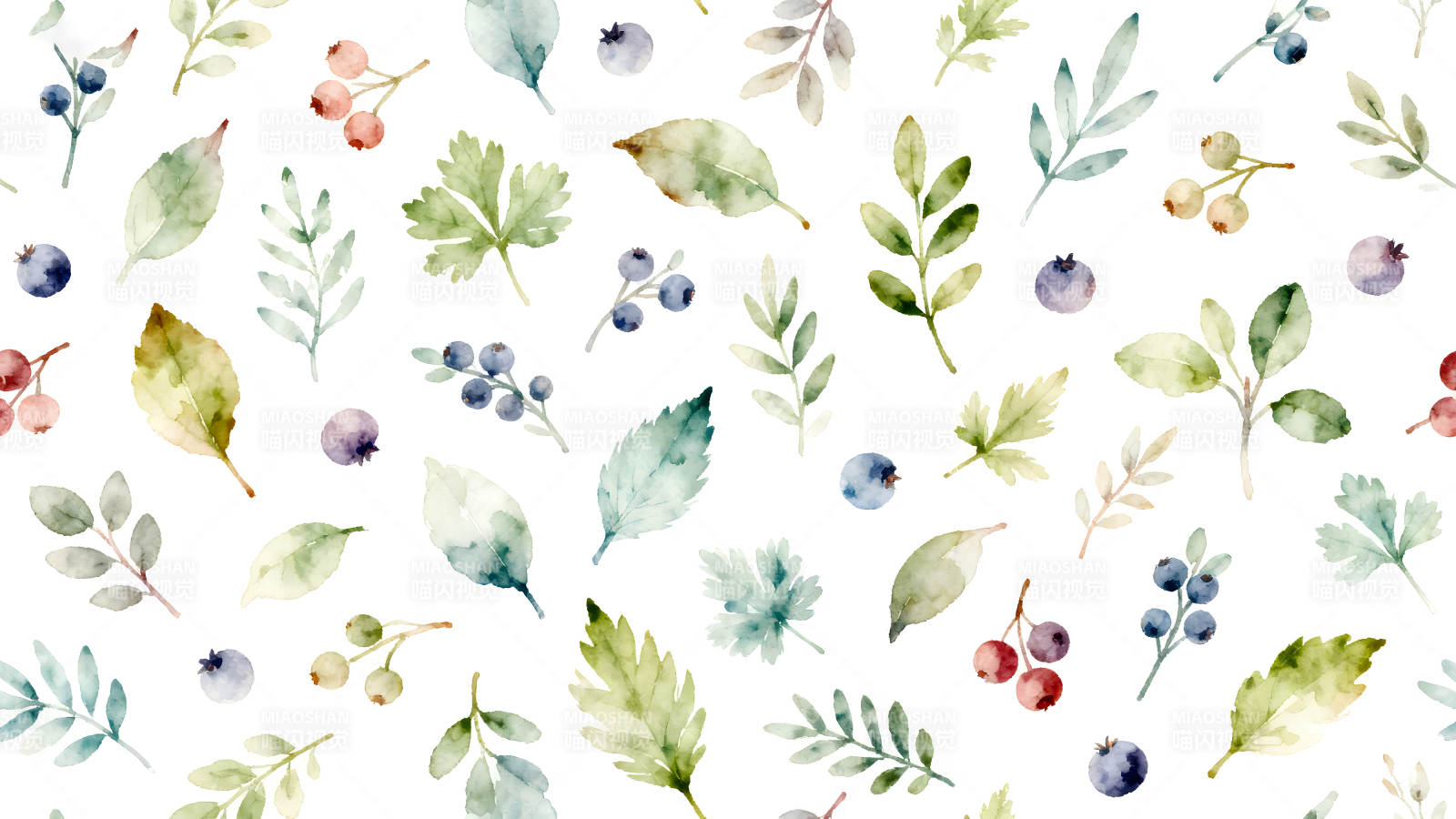 水彩植物圖案圖片