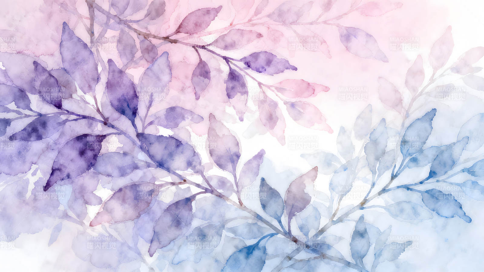 水彩风叶子背景图图片