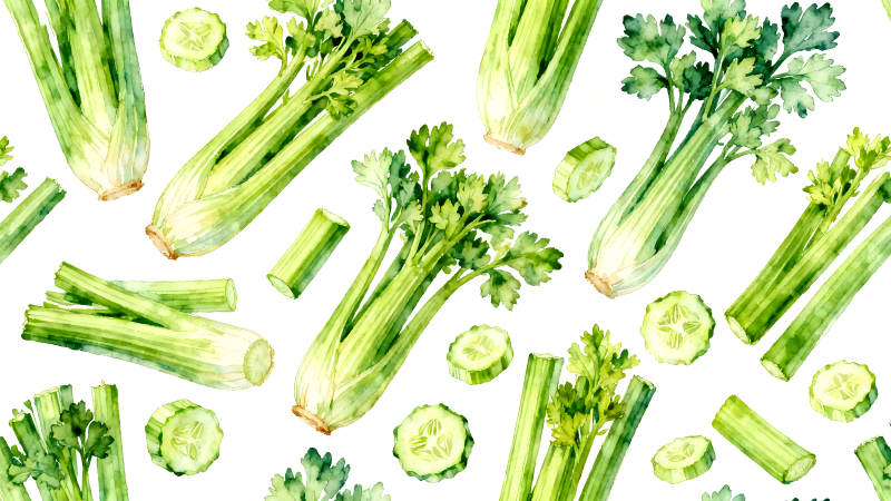 水彩芹菜图案-图片