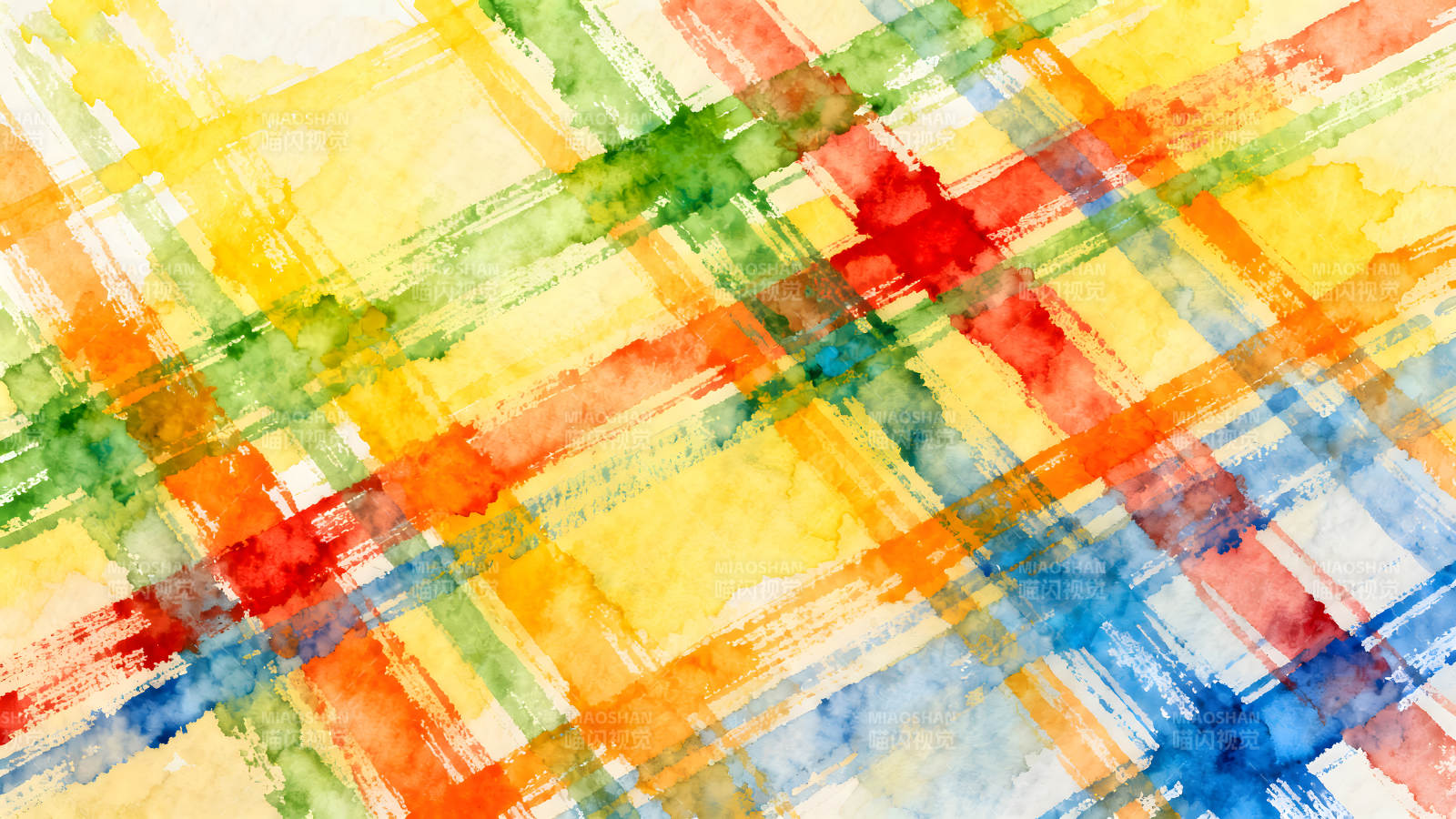 水彩格子紋理色彩繽紛圖片