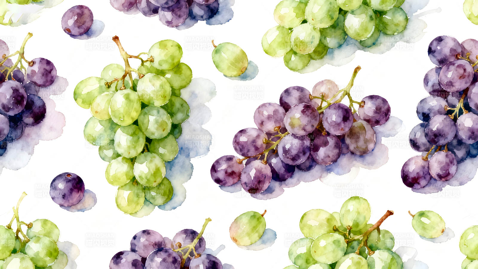 水彩葡萄图案图片