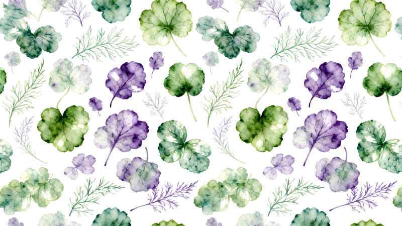 水彩风格植物图案-图片